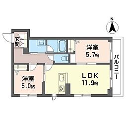 リラフォート アイナ 2LDKの間取図画像