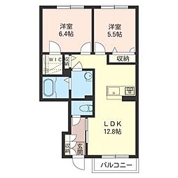 コンフォーティア 00102 1階2LDKの間取り