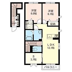 フェリーチェ 2SLDKの間取図画像