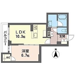 アルストラーレ 1LDKの間取図画像