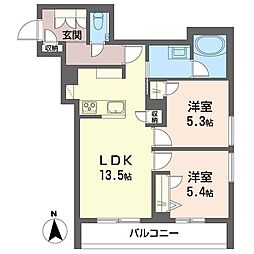 コート ボヌール 2LDKの間取図画像