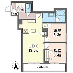 コート ボヌール 2LDKの間取図画像