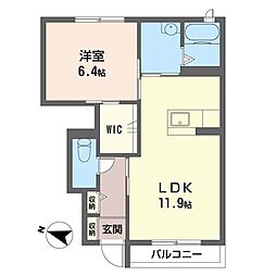 アルベール01 1LDKの間取図画像