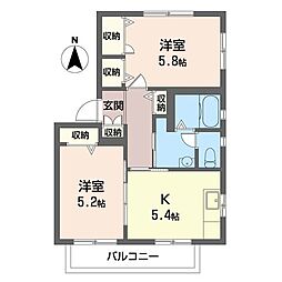 コンフォート 2Kの間取図画像