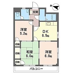 エステート高橋 3DKの間取図画像