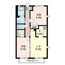 3123プアラニ 2LDKの間取図画像