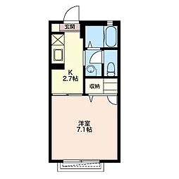 グレイスコート 1Kの間取図画像