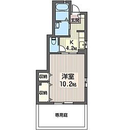 シャルムメゾン 1Kの間取図画像