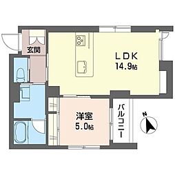 リヴェール 今泉 1LDKの間取図画像