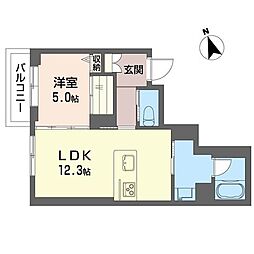 リヴェール 今泉 1LDKの間取図画像