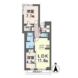 ラフィーネ 泉が丘 2LDKの間取図画像