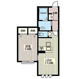 カーサシリウス 1LDKの間取図画像