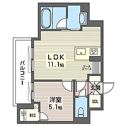 RISEGATE 1LDKの間取図画像