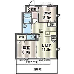 ティプラザ駒生町A 2LDKの間取図画像