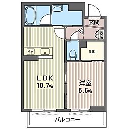 クレアフェリオ 1LDKの間取図画像