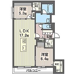 STELLAGATE陽東 2LDKの間取図画像