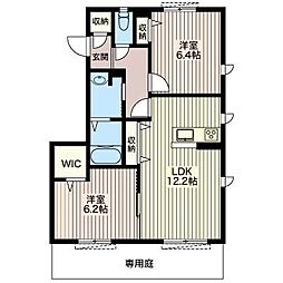 アリスティオ 2LDKの間取図画像