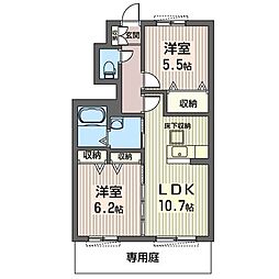 プラティニ2 2LDKの間取図画像