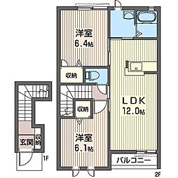 ボンボニエールa 2LDKの間取図画像