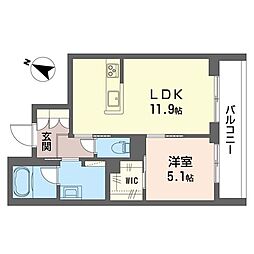 ベル ドミール 1LDKの間取図画像