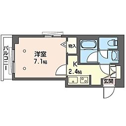 ベレオ富士見台 2階1Kの間取り