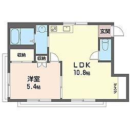 ビューバレー学園A 1LDKの間取図画像