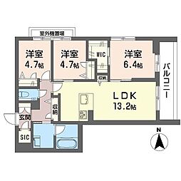ルーエ清瀬 3LDKの間取図画像
