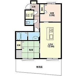 アイリスA 2LDKの間取図画像