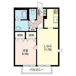 メゾンオリーブ 1LDKの間取図画像