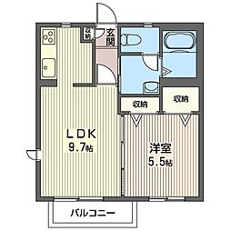 シャーメゾンクローバー 1LDKの間取図画像