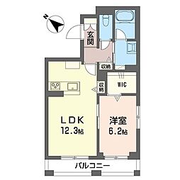 リヤン 1LDKの間取図画像