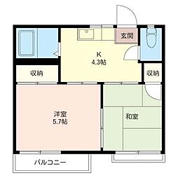 ホワイトコーポ 2Kの間取図画像