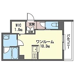 フーヴェル志木 ワンルームの間取図画像