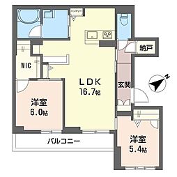 グリシーナ2 2LDKの間取図画像