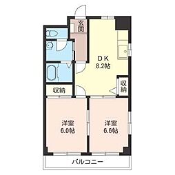 ルミネール・アン 2DKの間取図画像