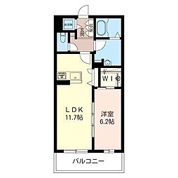 ホワイトフォレスト 1LDKの間取図画像