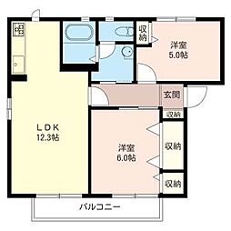 フローラルガーデン5 2LDKの間取図画像