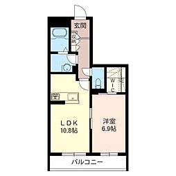 グランシャトーA 1LDKの間取図画像