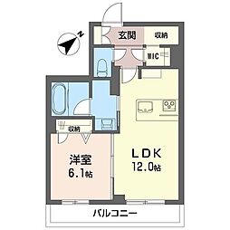 ドエルアーバンII 1LDKの間取図画像