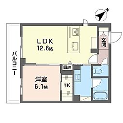 ドエルアーバンII 00306 3階1LDKの間取り