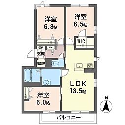 プリティメゾン 3LDKの間取図画像