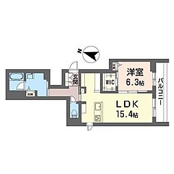 ラ・ブリエ 1LDKの間取図画像