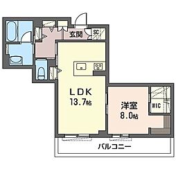 レオナ雅 1LDKの間取図画像
