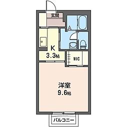 キャット・ワン 1Kの間取図画像