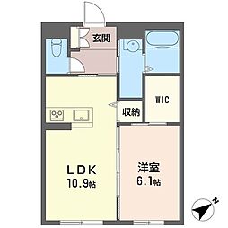 プリムローズ 1LDKの間取図画像