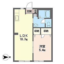 ビリーブコートC 1LDKの間取図画像