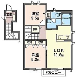フロントコート 2LDKの間取図画像