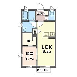 ノアール・エ・ブラン 1LDKの間取図画像