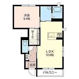 クレセオ 1LDKの間取図画像