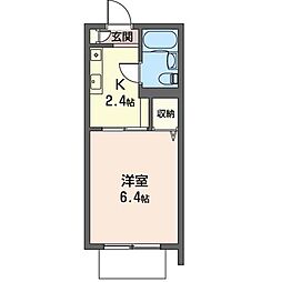 武蔵小杉フラワーパーク 1Kの間取図画像